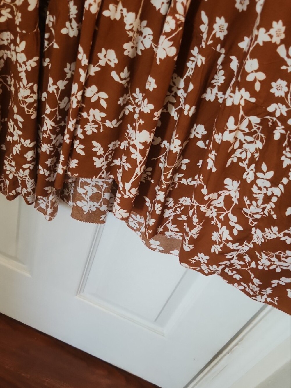 Women's Brown Floral Wrap Dress - Picture 8 of 8
